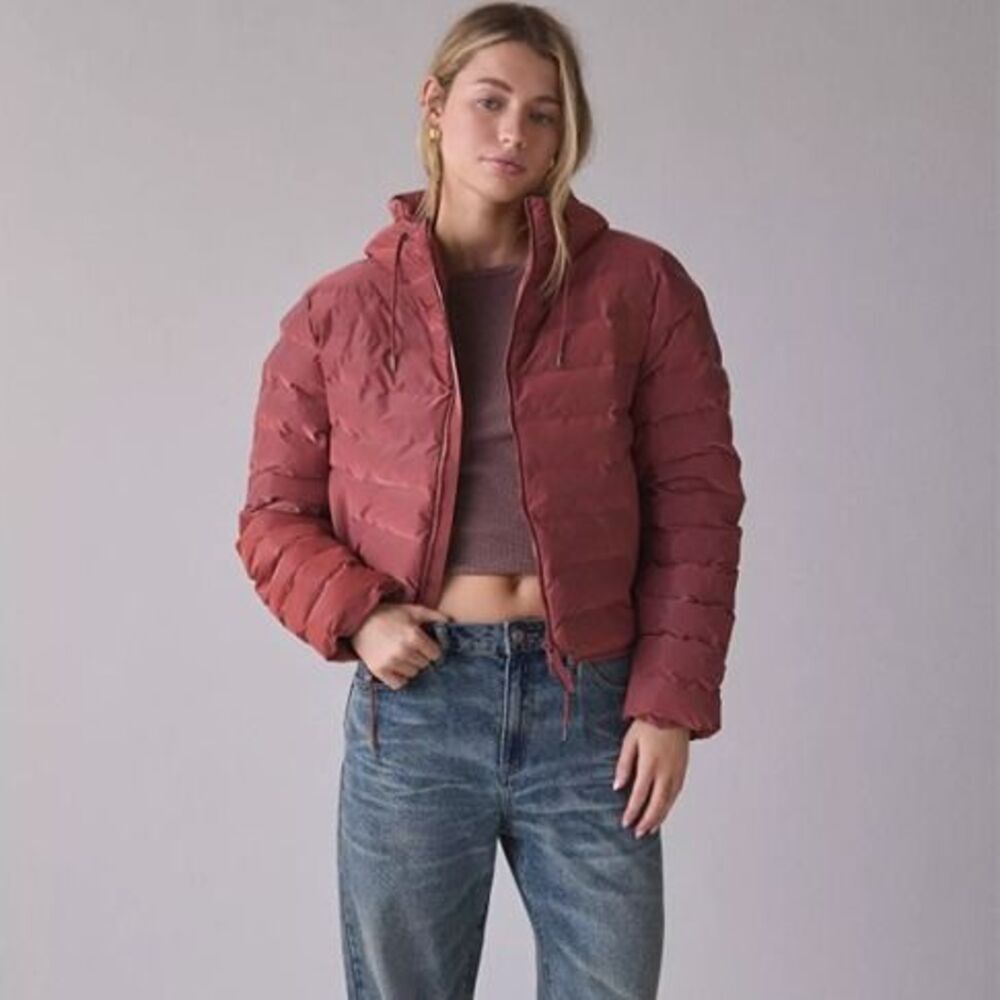 RAINS Lohja Short Puffer Jacket | Unisex Sz M/L | NWT | Terracotta Red